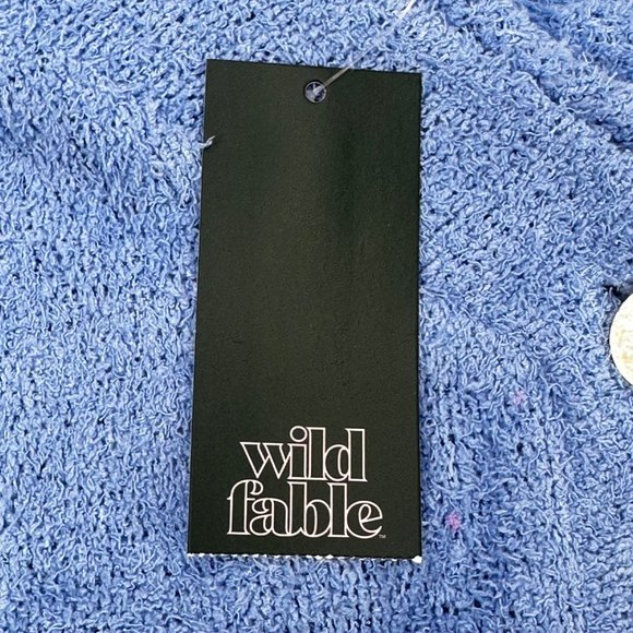 2 Piece Wild Fable Women's XS Blue Crop Sweater And Peach Ribbed T-Shirt New - Picture 3 of 16